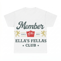 Ellas Fellas Club western country graphic on white tee