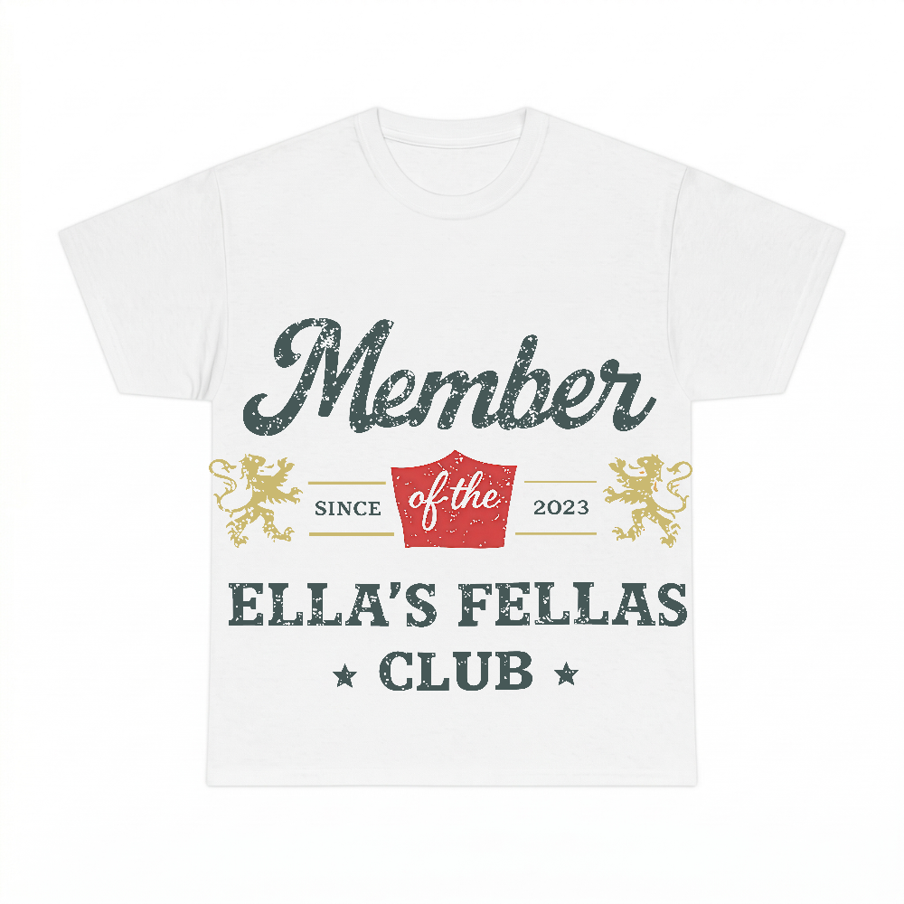 Ellas Fellas Club western country graphic on white tee