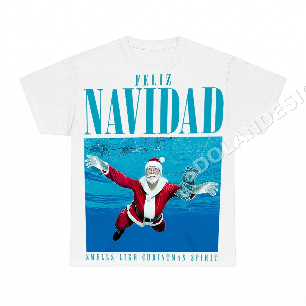 Feliz Navidad Smells Like Christmas Spirit PNG, Santa Underwater Digital Download, Funny Christmas Clipart