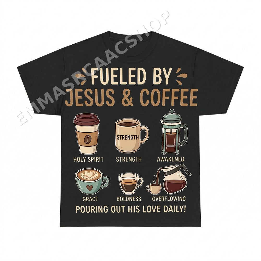 Fueled By Jesus Coffee Daily Christian Shirt - Gildan Unisex Tee