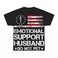 Emotional Support Husband patriotic design on black tee