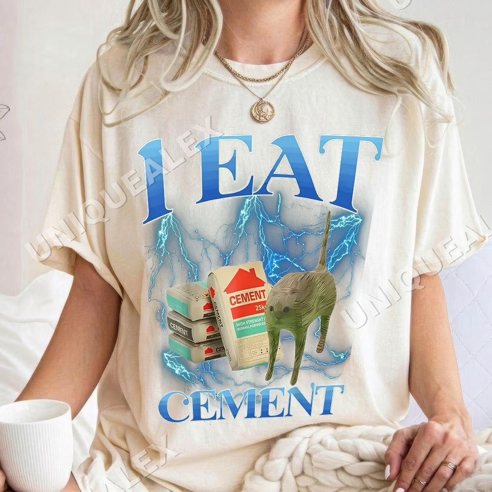 I Eat Cement Cat Shirt - Gildan Unisex Tee