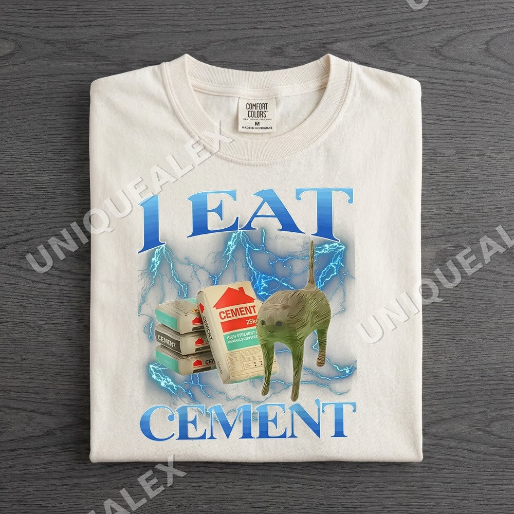 I Eat Cement Cat Shirt - Gildan Unisex Tee