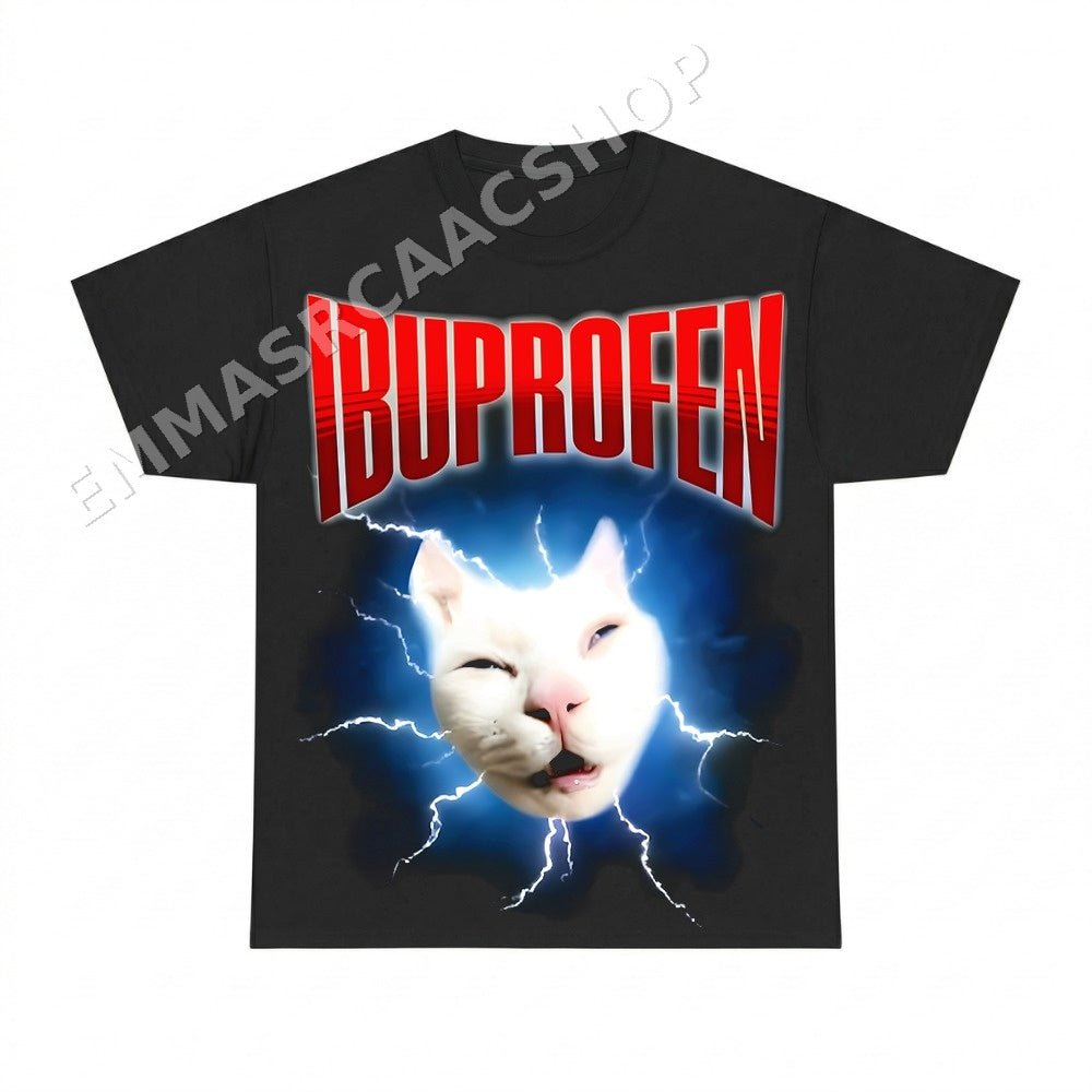 Ibuprofen Cat Lightning Bolt Shirt - Gildan Unisex Tee