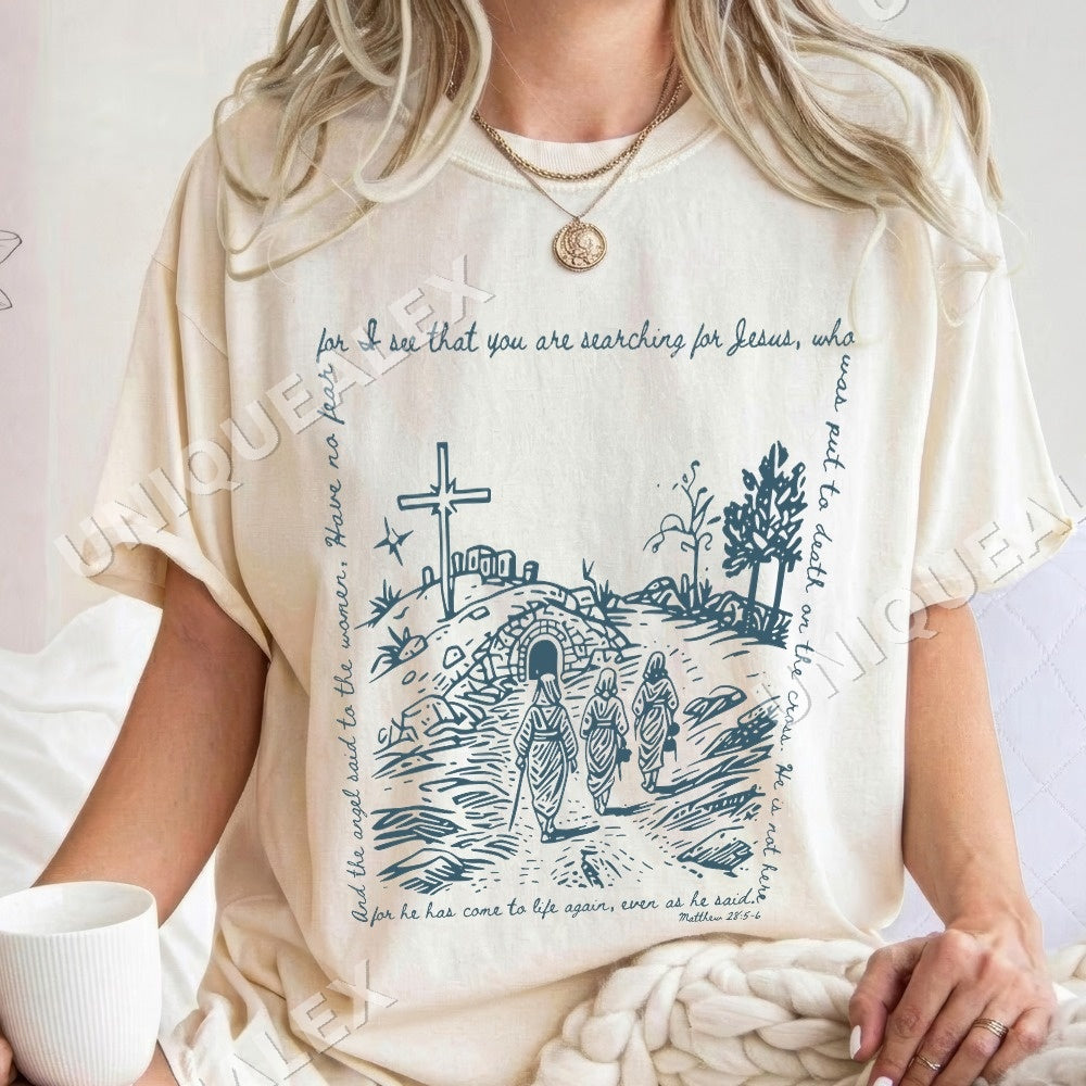 Jesus Is Risen Matthew 28 5 6 Easter Shirt - Gildan Unisex Tee