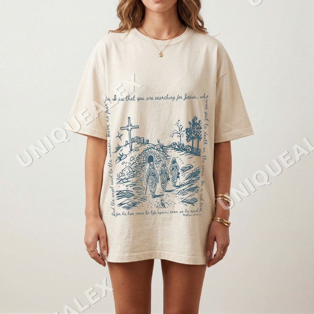 Jesus Is Risen Matthew 28 5 6 Easter Shirt - Gildan Unisex Tee