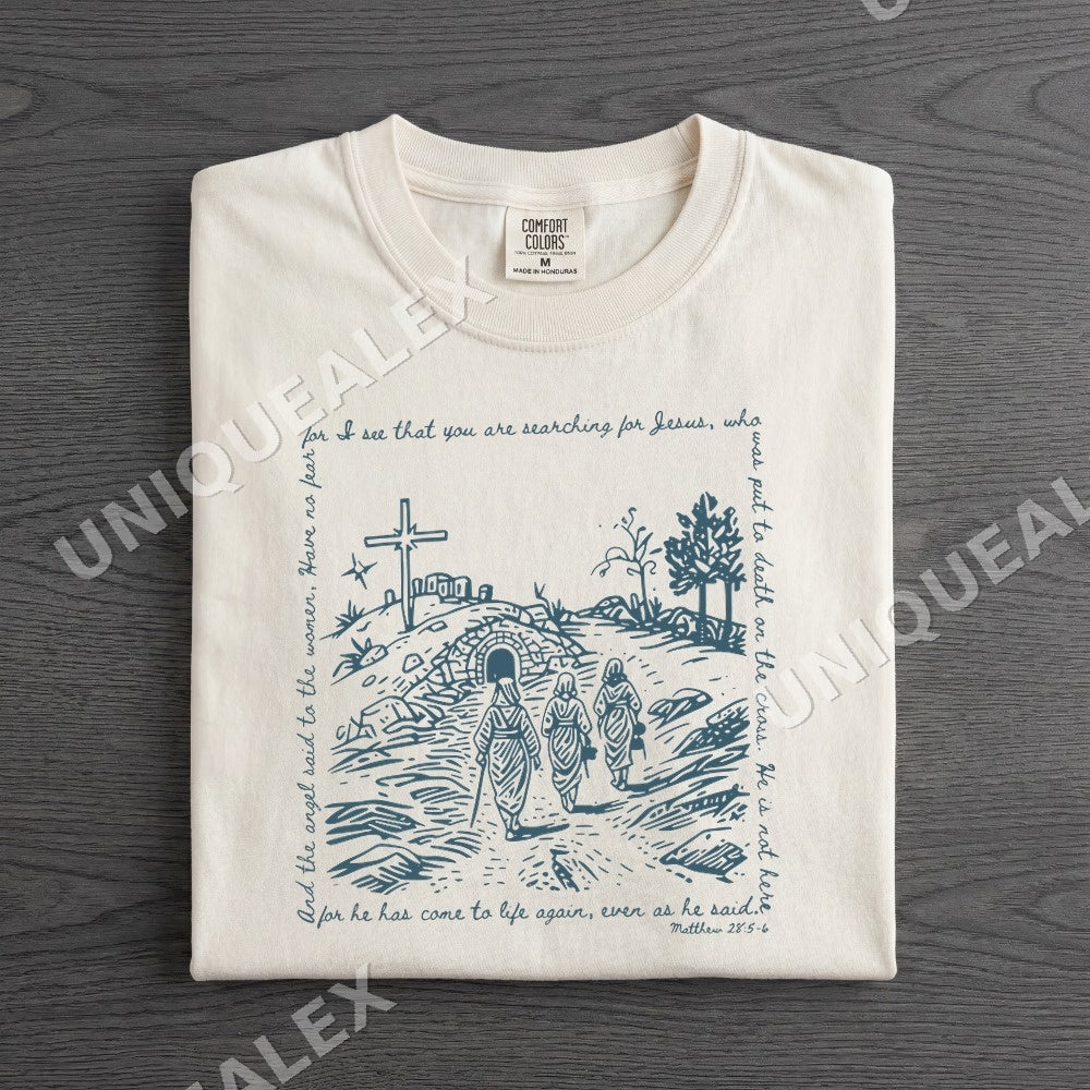 Jesus Is Risen Matthew 28 5 6 Easter Shirt - Gildan Unisex Tee