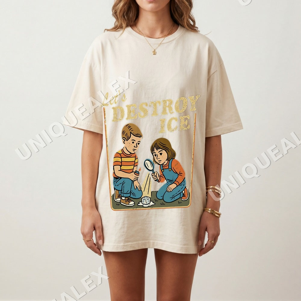 Lets Destroy Ice PNG, Funny Kids Humor Digital Download, Vintage Style