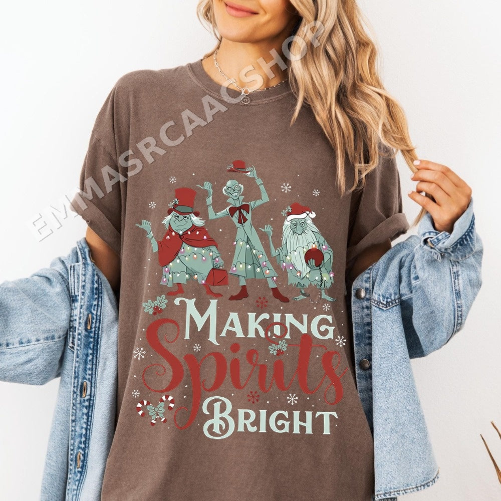 Making Spirits Bright PNG, Cartoon Ghosts Holiday Digital Download, Instant Download
