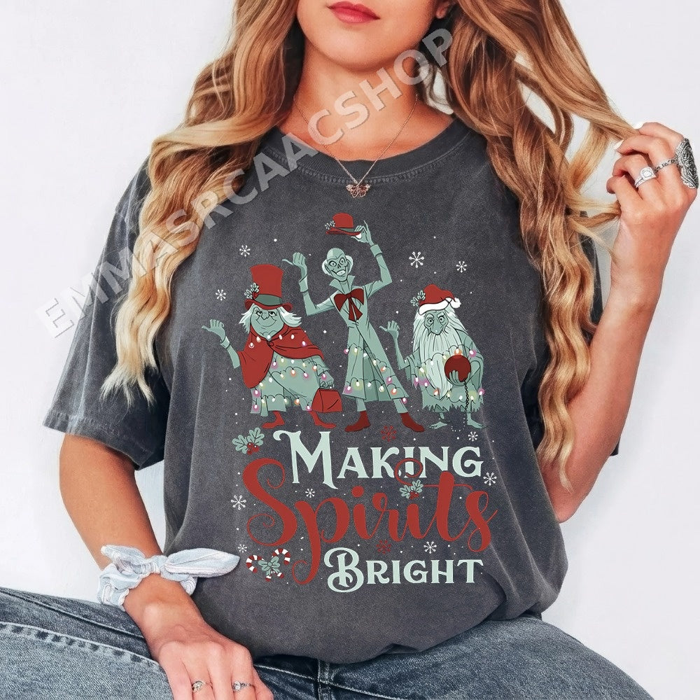 Making Spirits Bright PNG, Cartoon Ghosts Holiday Digital Download, Instant Download
