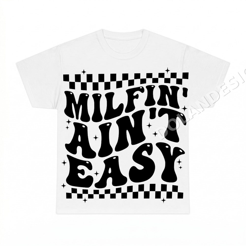 Milfin' Ain't Easy PNG, Checkerboard Stars Mama Design, Digital Download