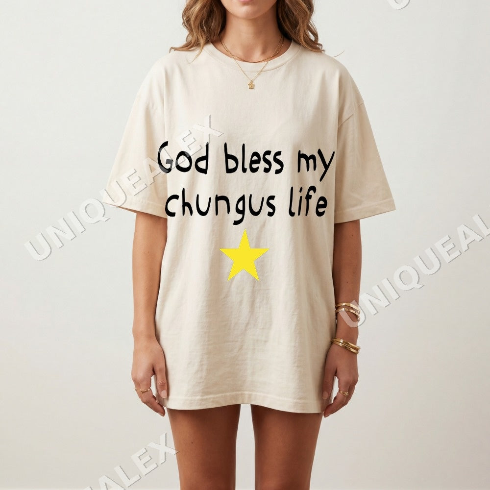 od Bless My Chungus Life PNG, Funny Meme Digital Download, Yellow Star Graphic
