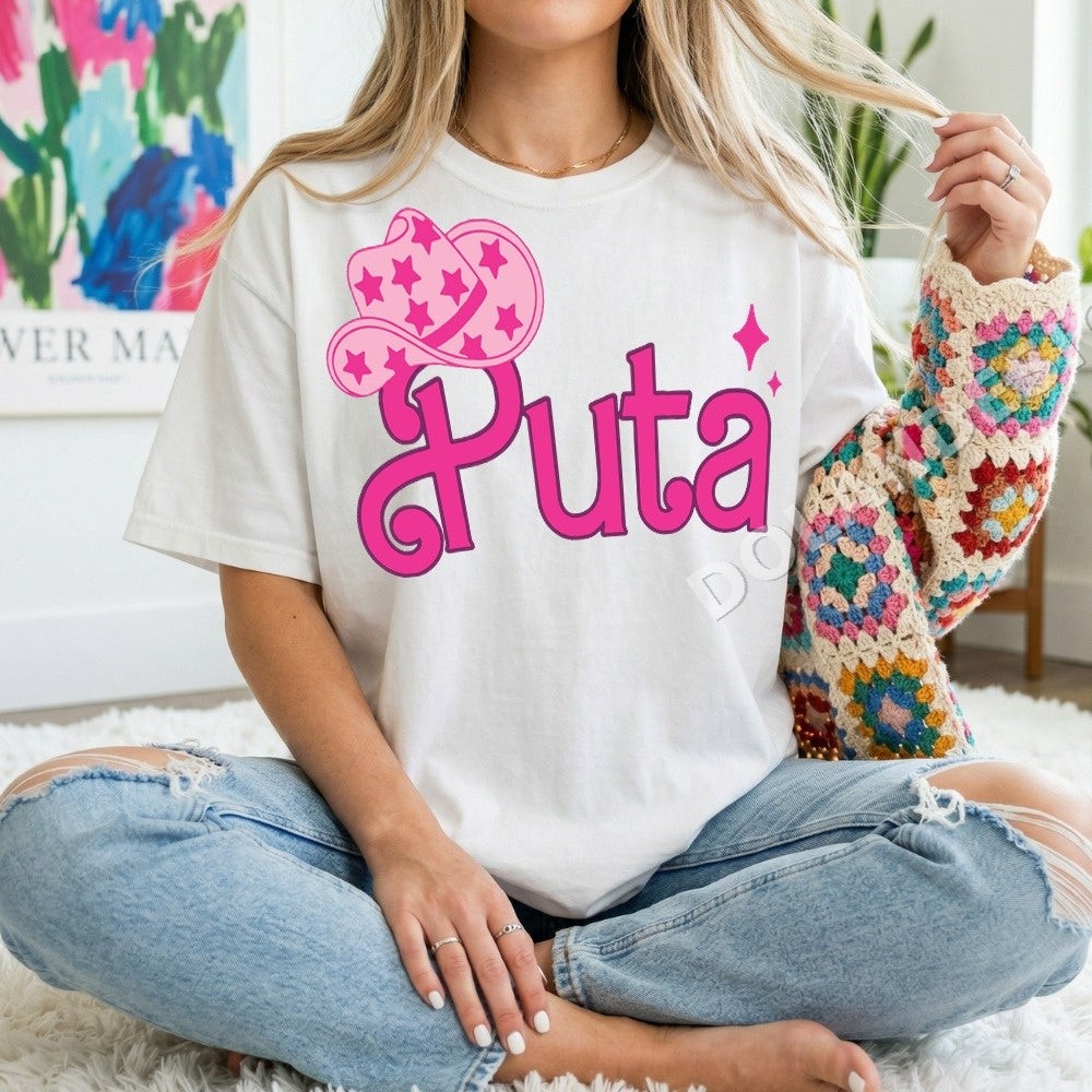 Puta Pink Cowboy Hat Stars PNG, Y2k Coquette Digital Download, Instant Download