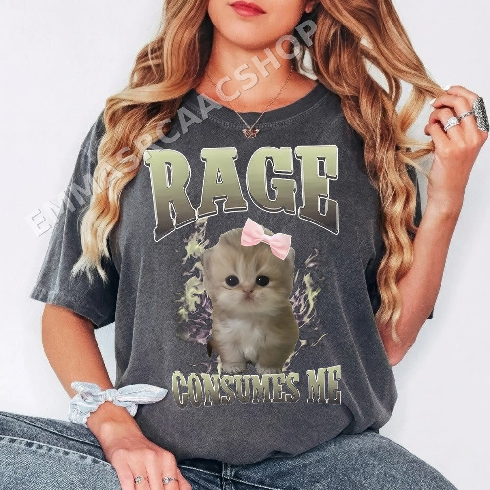 Rage Consumes Me Cat Kitten Shirt - Gildan Unisex Tee
