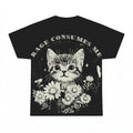 Rage Consumes Me vintage cat meme on black tee