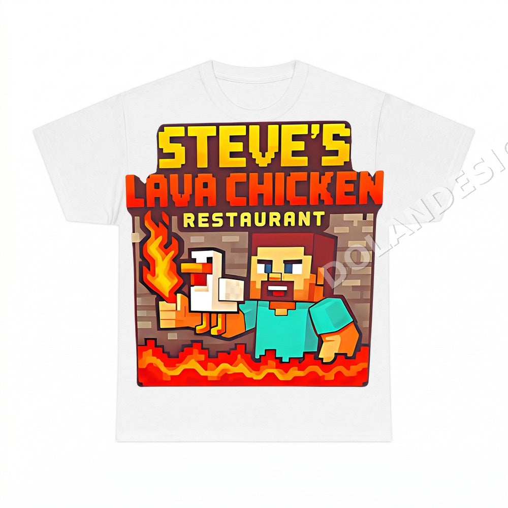 Steves Lava Chicken Restaurant PNG, Minecraft Gaming Pixel Art Digital Download