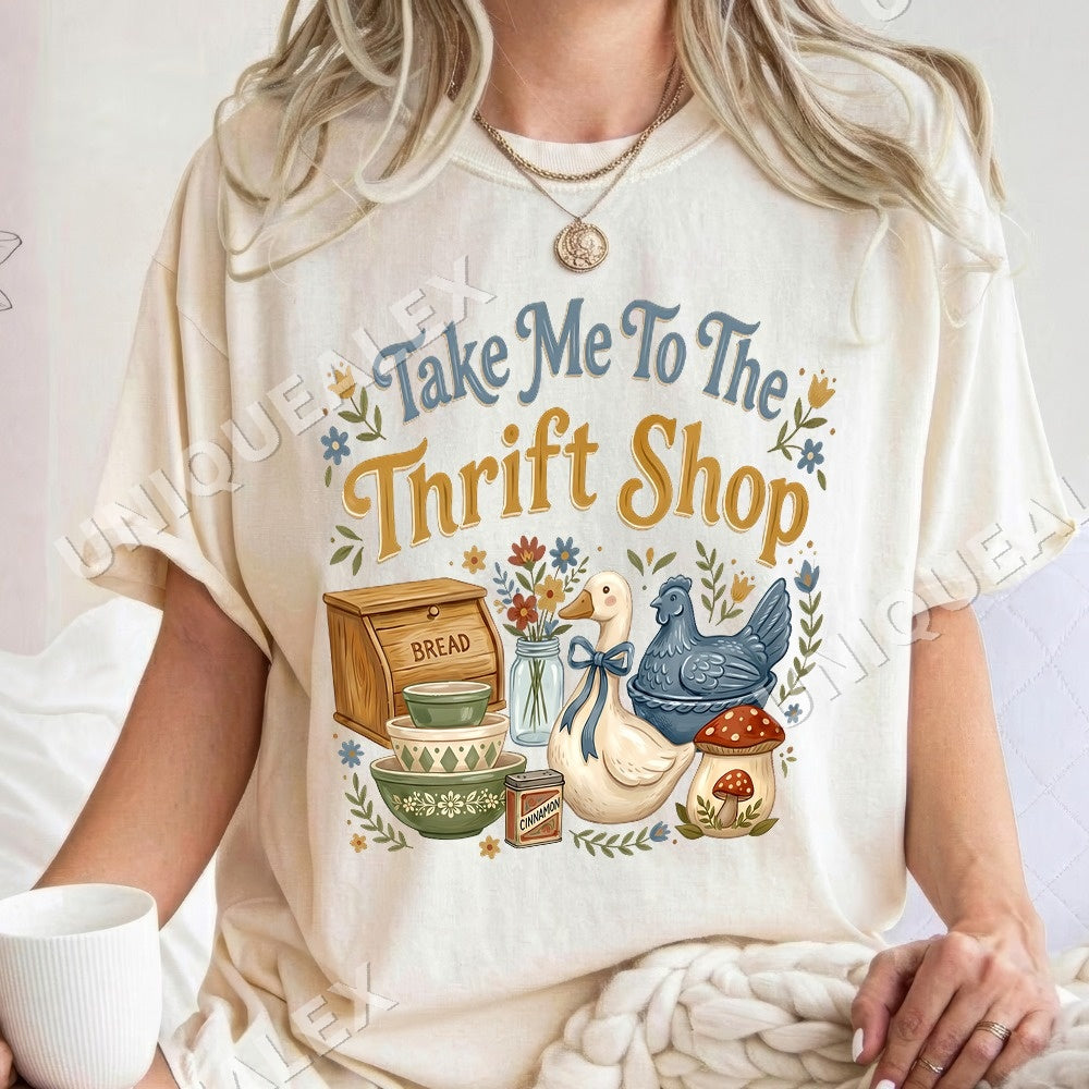 Take Me To The Thrift Shop PNG, Vintage Retro Goose Chicken Mug Wrap, Instant Download