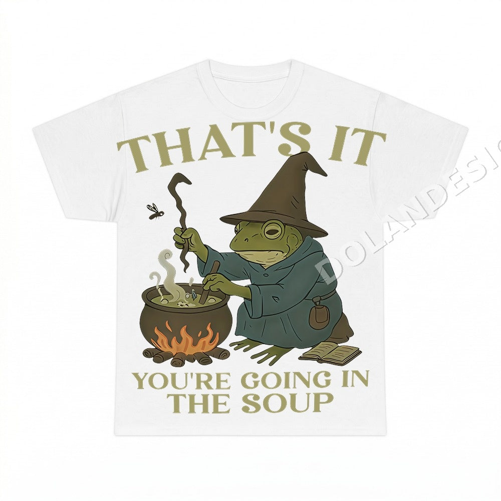 Thats It Youre Going In The Soup Frog Wizard PNG, Halloween Gothic Digital Download, Spooky Cauldron Art