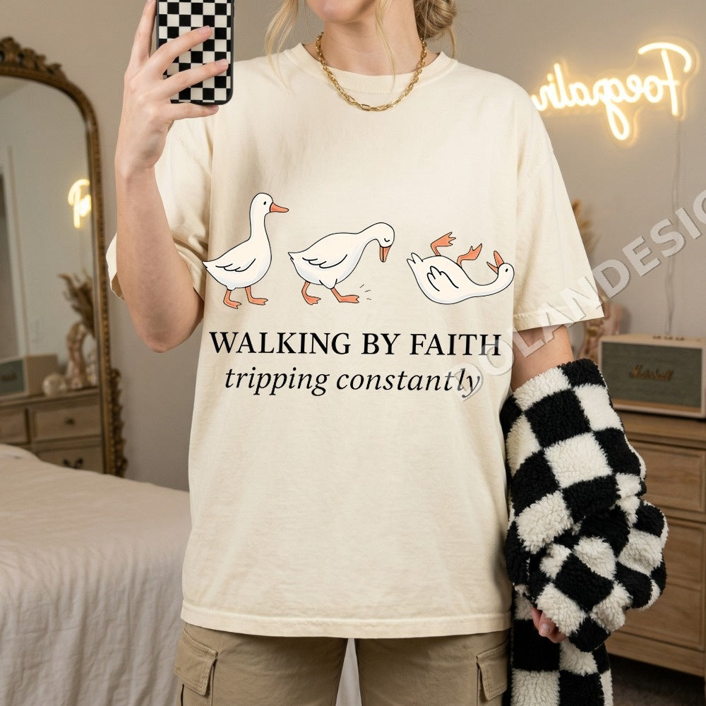 Walking By Faith Tripping Constantly Shirt - Gildan Unisex Tee