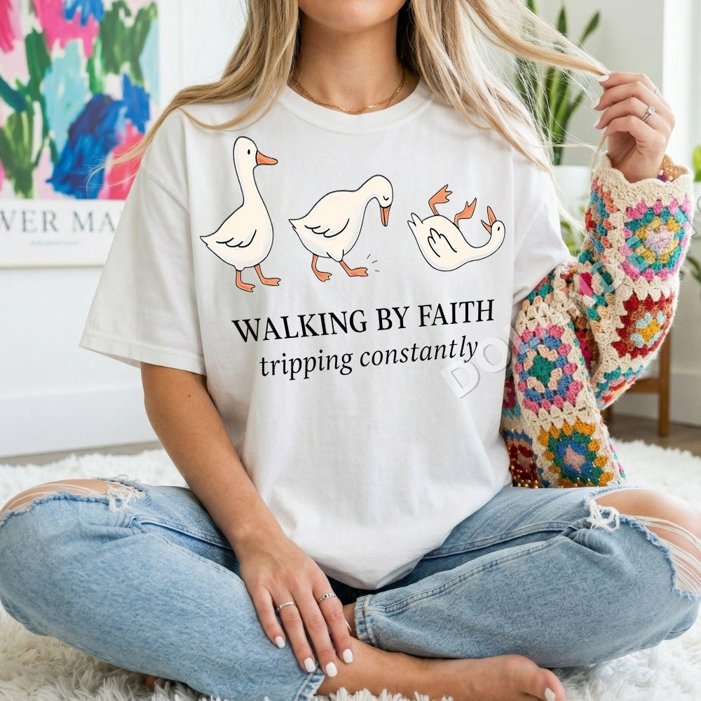 Walking By Faith Tripping Constantly Shirt - Gildan Unisex Tee