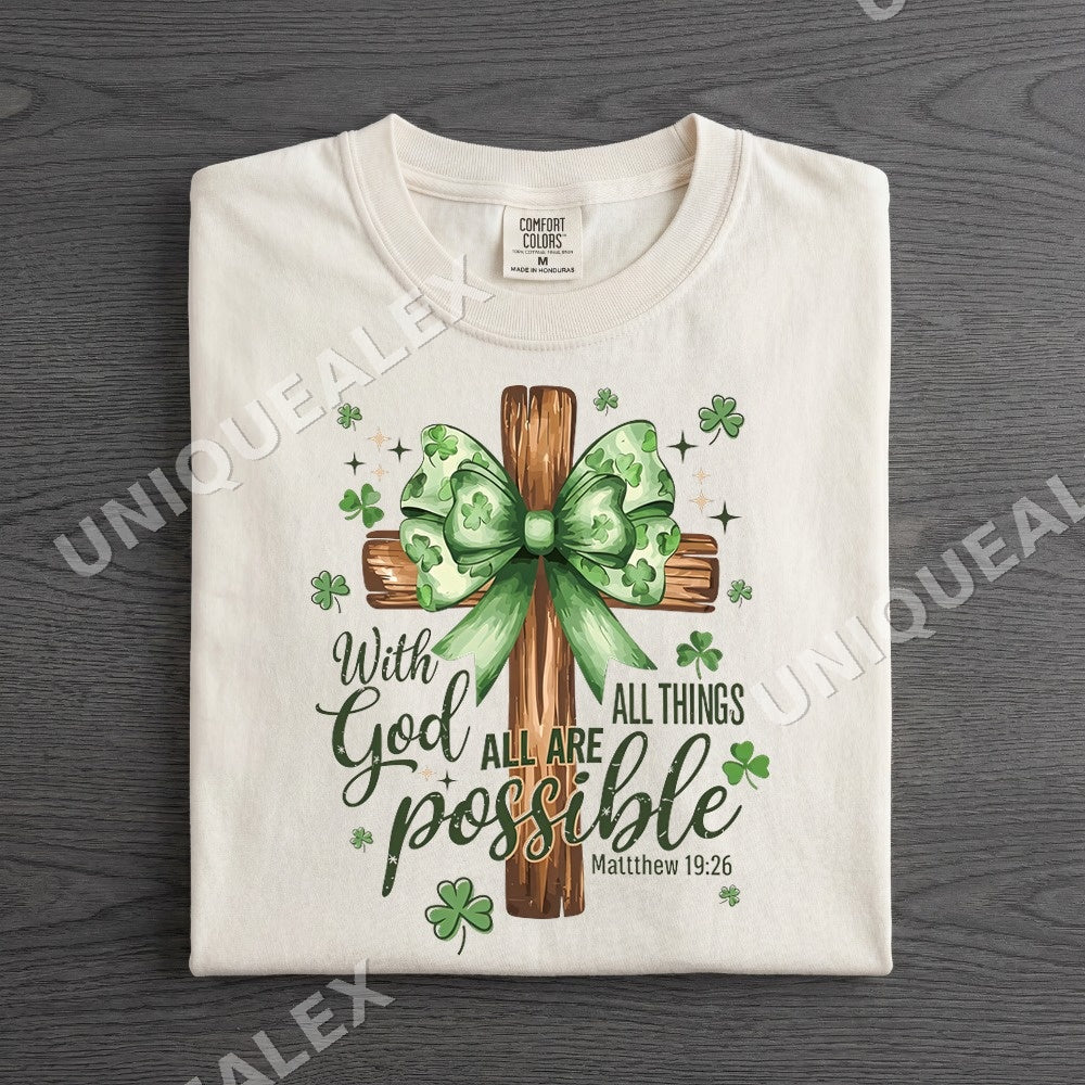 With God All Things Possible Shirt - Gildan Unisex Tee