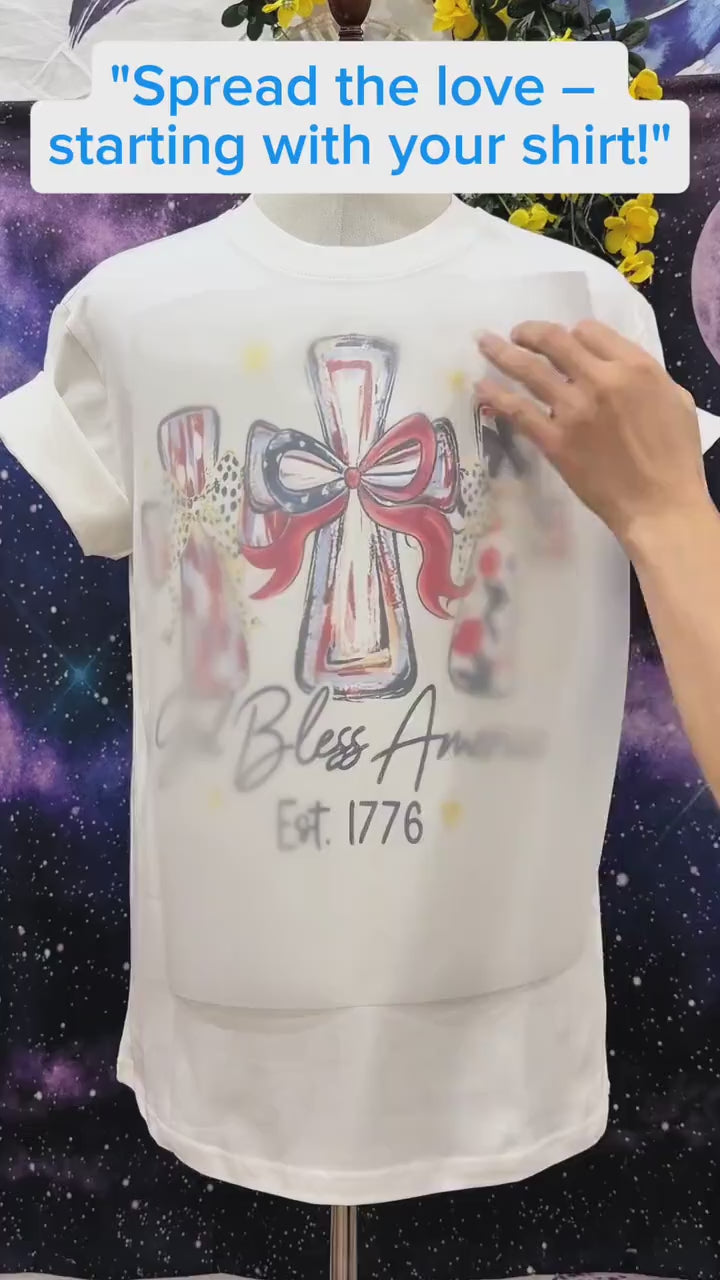 God Bless America Patriotic Cross Flag T-Shirt video