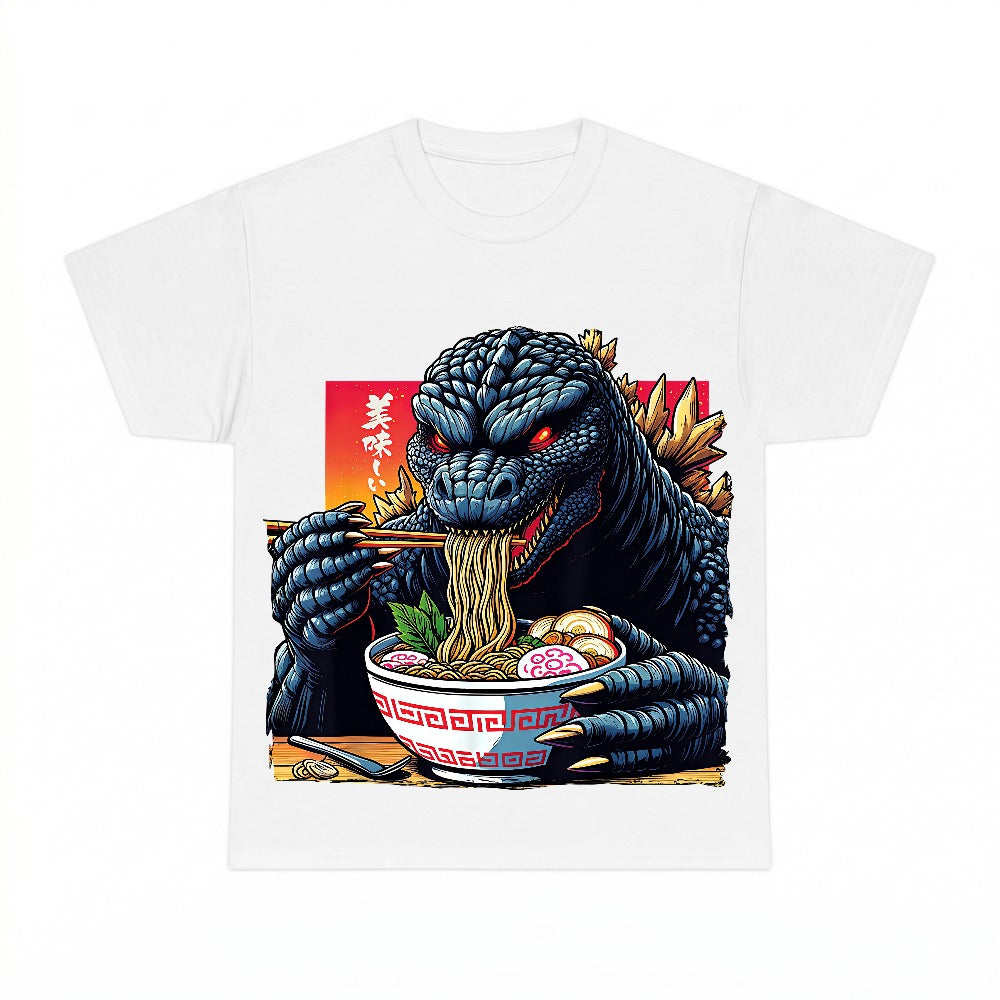 Japanese Godzilla Eating Ramen PNG, Cute Anime Kaiju Monster Sublimation Design, Digital Download, Instant Download