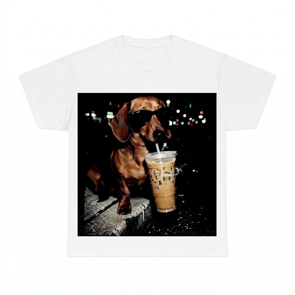 Funny Dachshund Drinking Iced Coffee PNG, Wiener Dog Sublimation Design, Dog Lover Digital Download, Instant Download