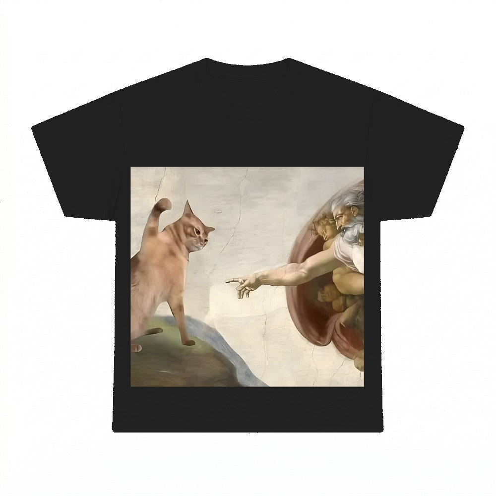 Funny Cat Creation Of Adam Meme PNG, Michelangelo Art Cat Sublimation Design, Gen Z Digital Download, Instant Download