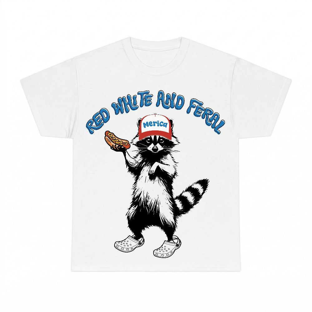 Red White And Feral PNG, Patriotic Raccoon USA Sublimation Design, Funny American Digital Download, Instant Download