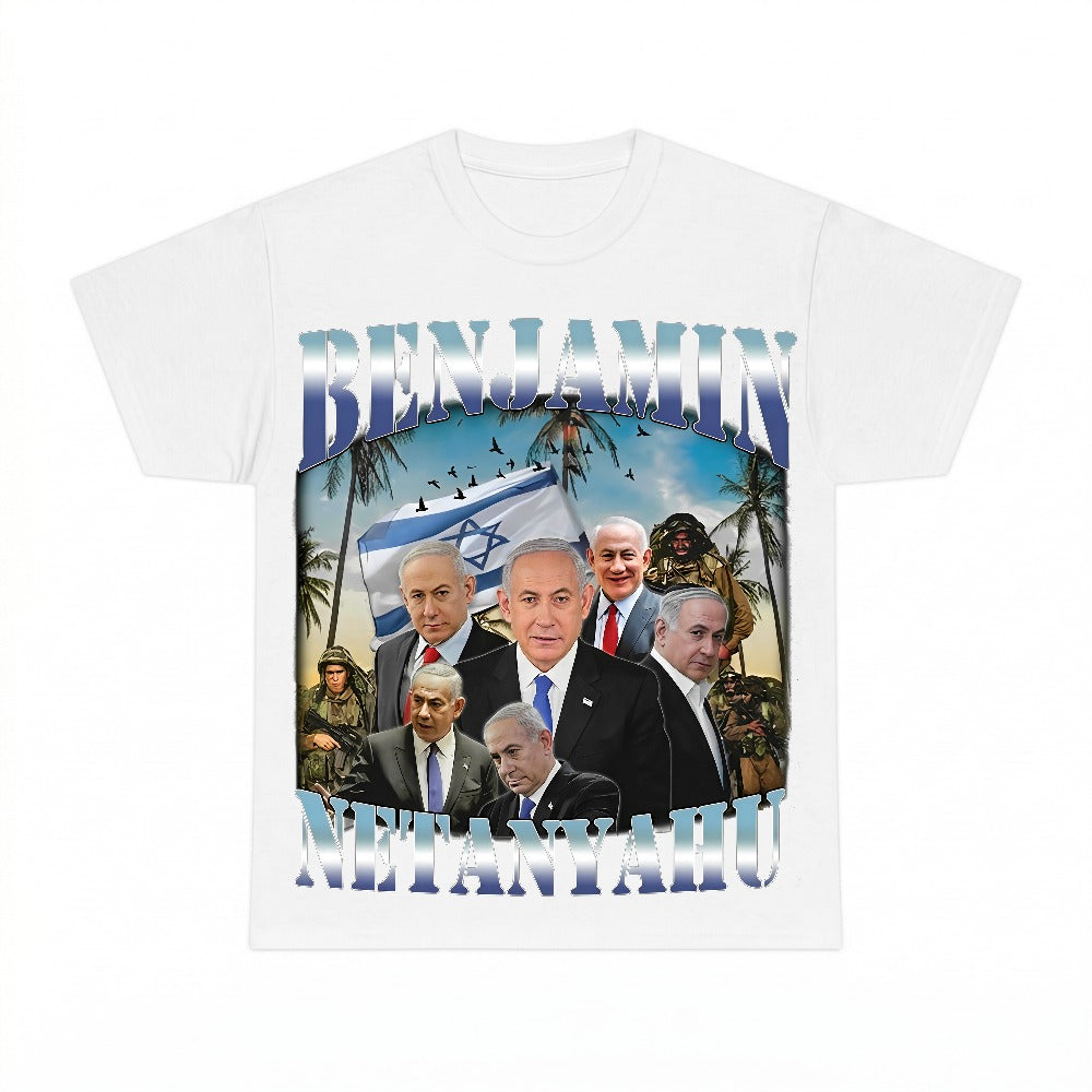 Benjamin Netanyahu Vintage Collage PNG, Israeli Prime Minister Sublimation Design, Political Digital Download, Instant Download
